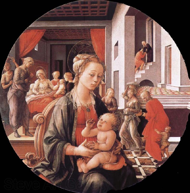 Filippino Lippi Virgin with the Child and Scenes from the Life of St Anne Spain oil painting art